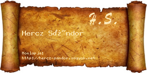 Hercz Sándor névjegykártya