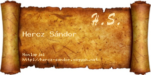 Hercz Sándor névjegykártya